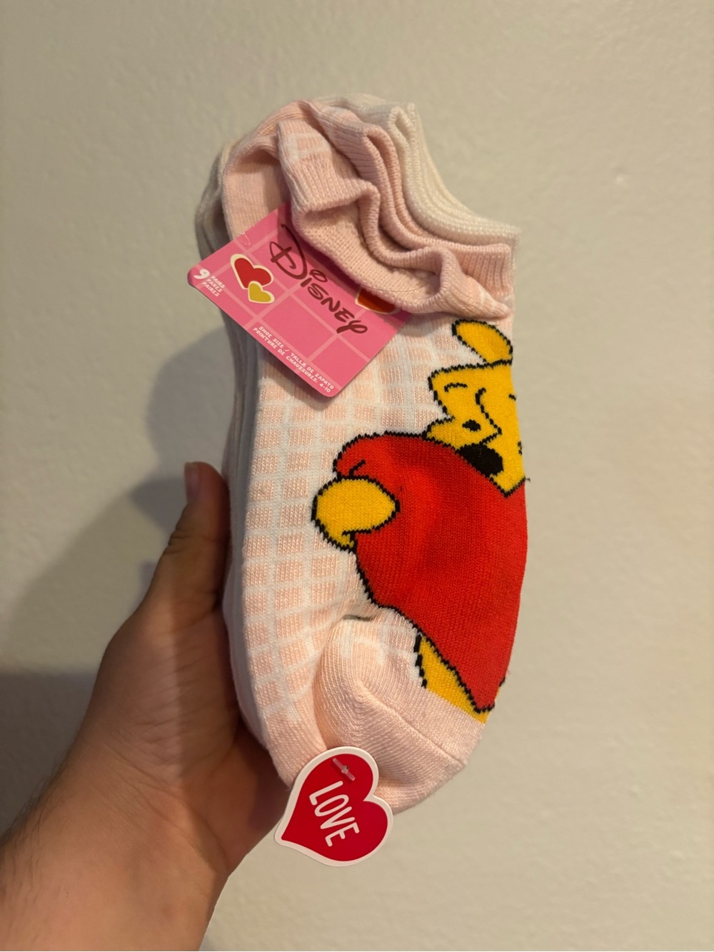 Disney Pink Winnie the Pooh Heart Footie Socks
